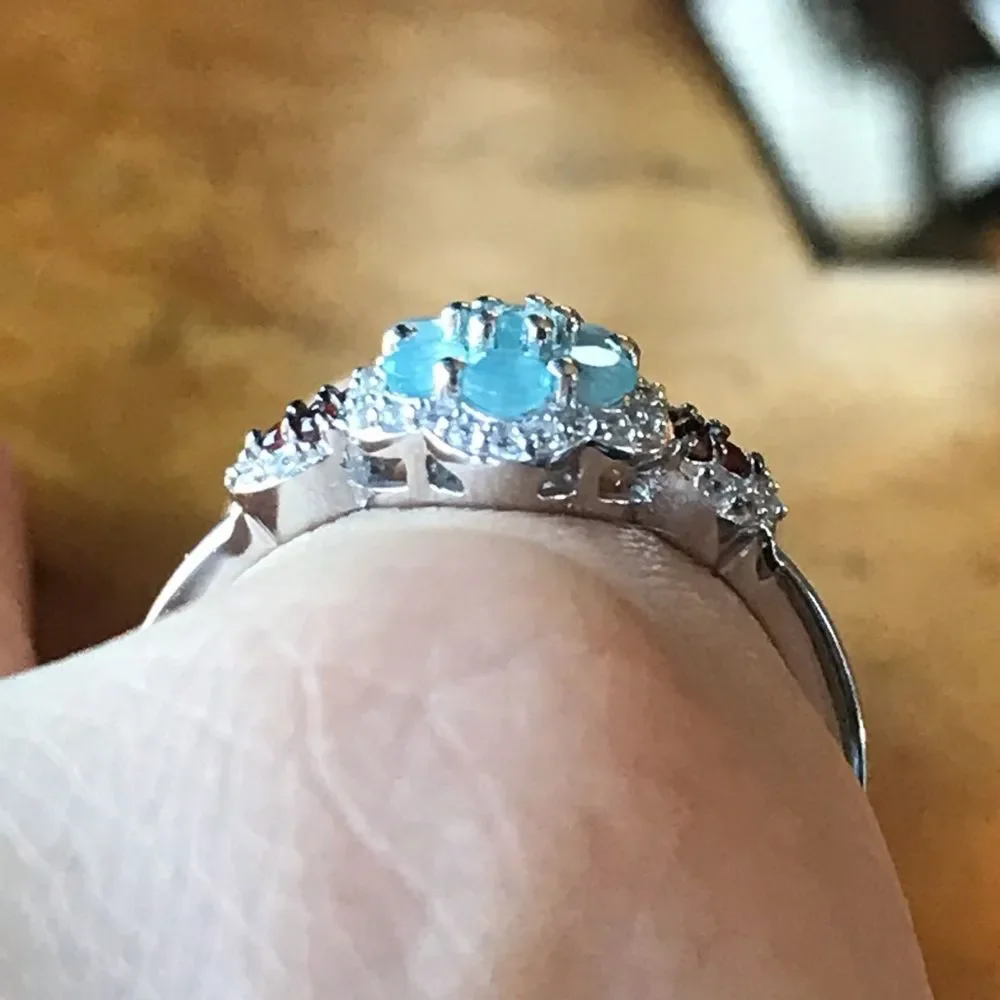Natural Grandidierite Sterling Silver Ring Size 9